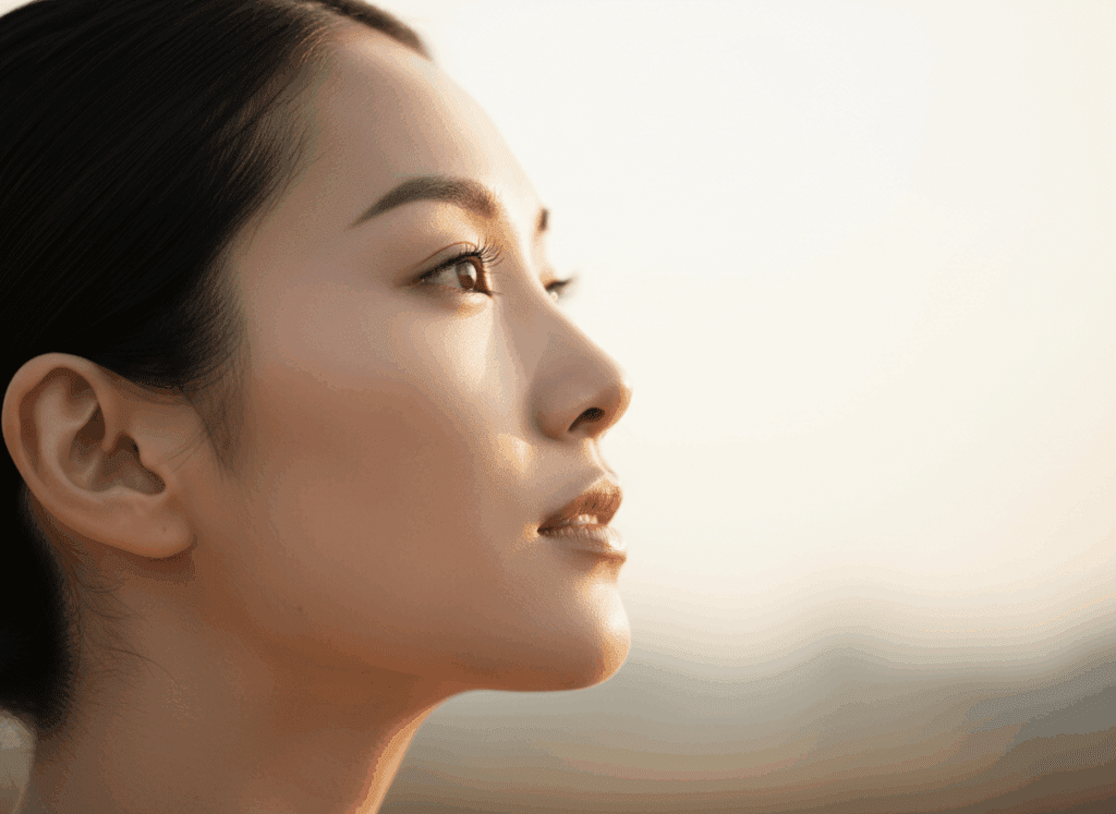 雅里絲輪廓線管理-自信女性展現臉部自然光澤與流暢五官轉折