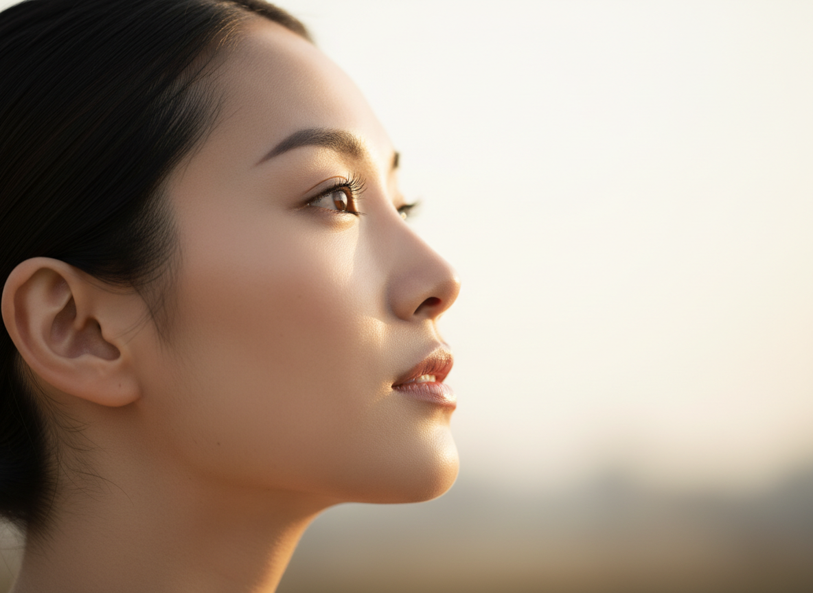 雅里絲輪廓線管理-自信女性展現臉部自然光澤與流暢五官轉折