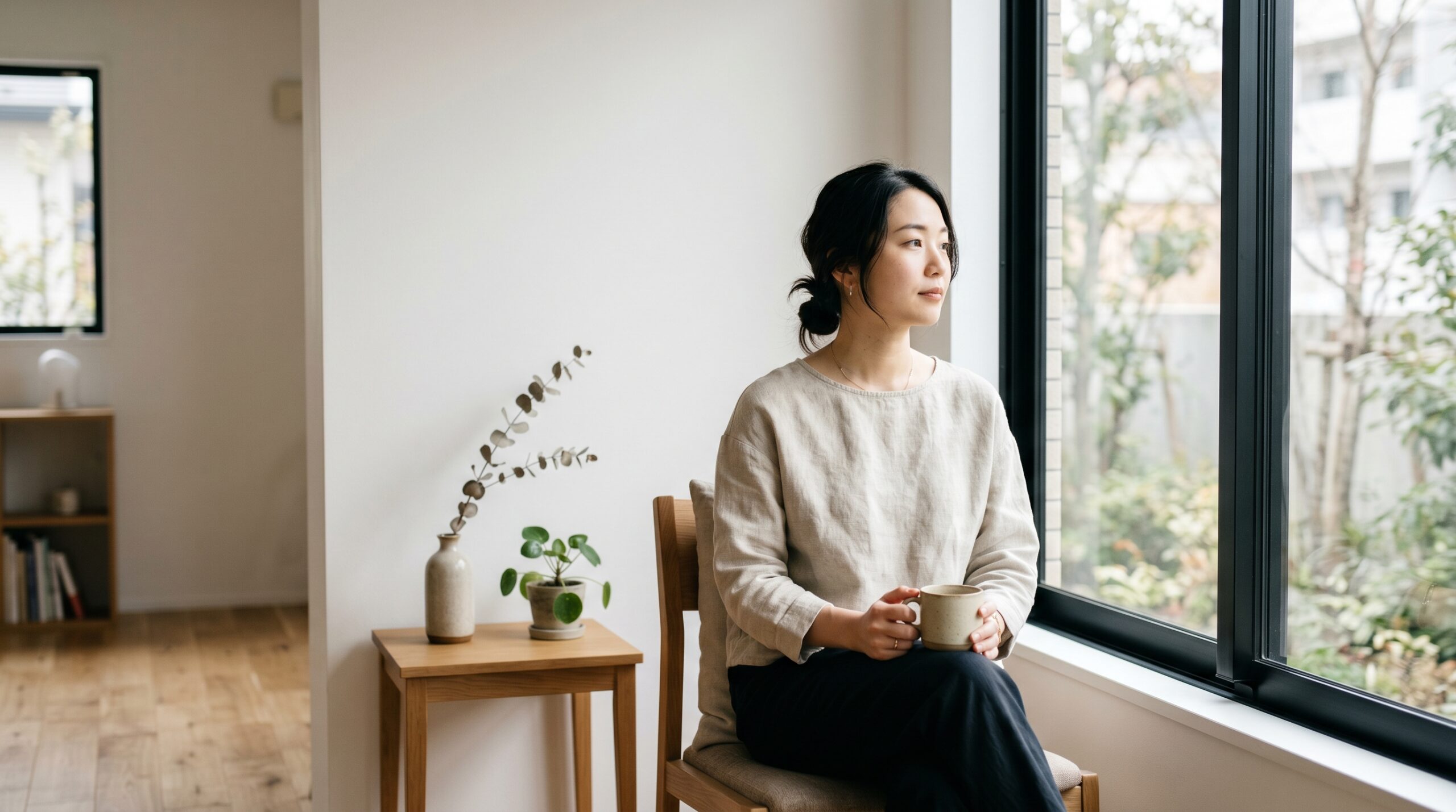安靜生活感女性配圖,呼應剛剛好醫美觀念與日常保養節奏
